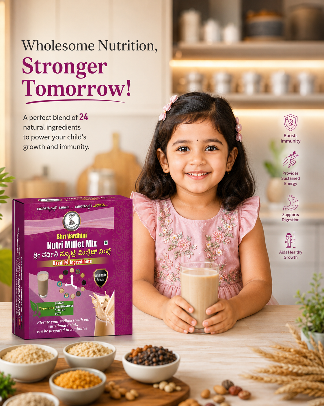 Millet Based Health Supplements Mandya | Shrivardhini Nutri Mix.